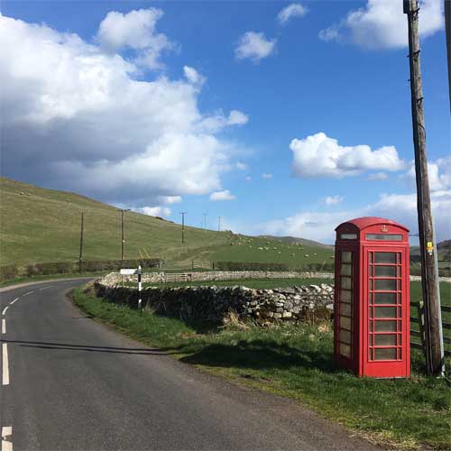 Telephone box near Mindrum, Northumberland