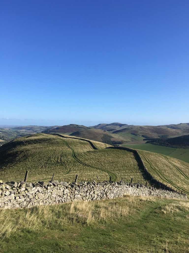 Looking north along the top of Wideopen on the St Cuthber's Way