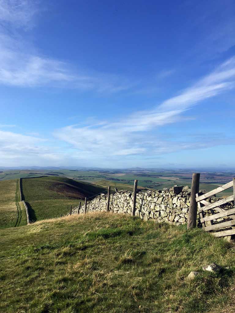 Looking south from top of Wideopen on St Cuthbert's Way